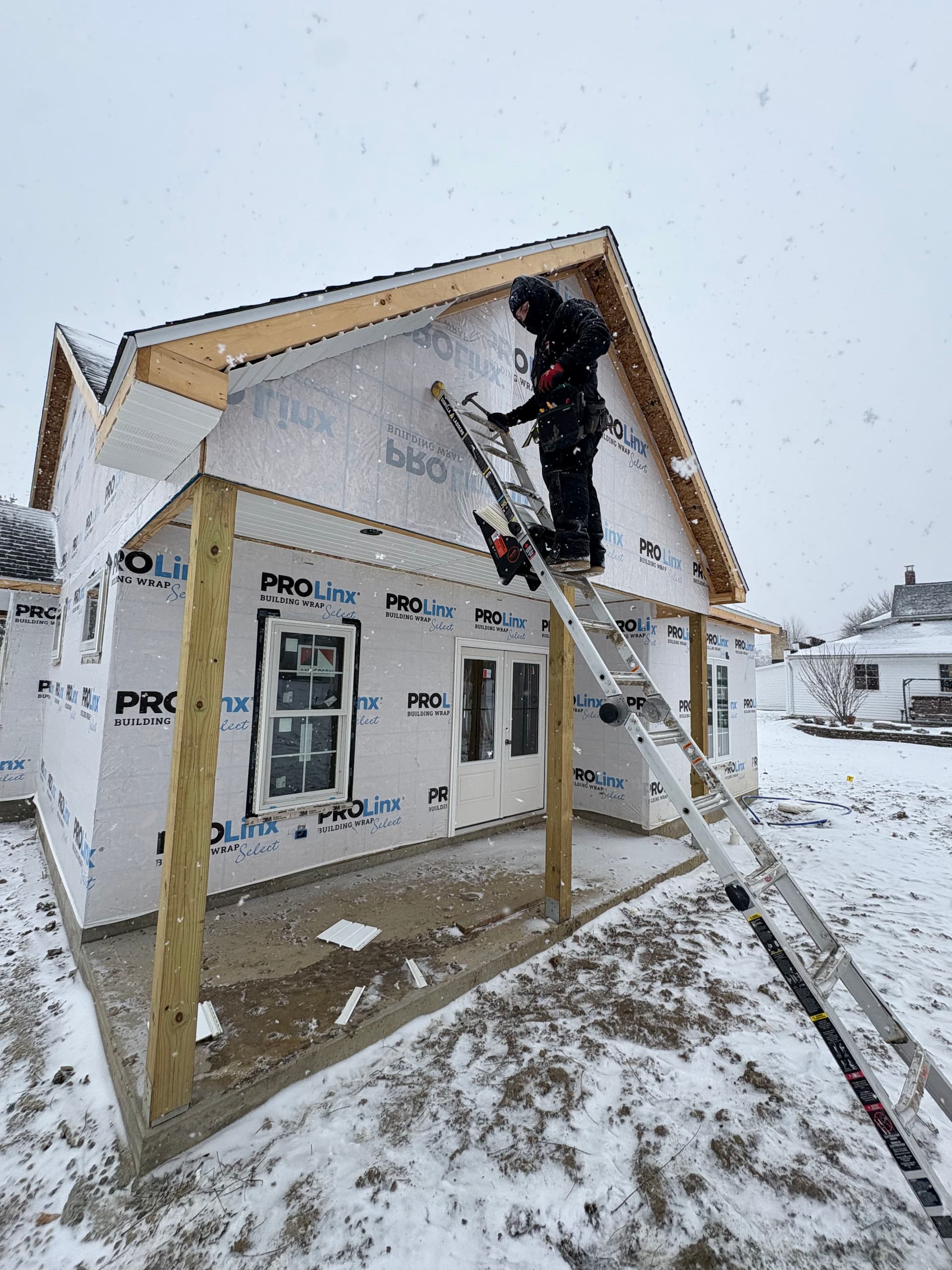 Soffit Installation in Winter image